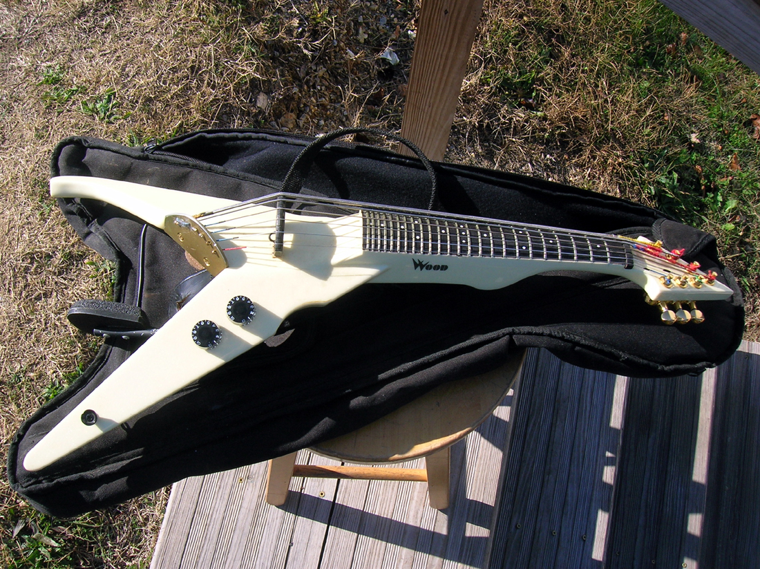 Wood Viper 7 String Electric Violin Pearl White Finish Fretted Ebony